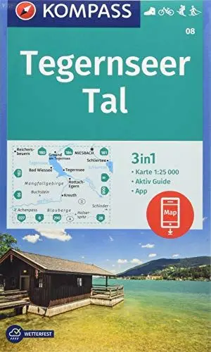 Produktbild: KOMPASS Wanderkarte Tegernseer Tal: 3in1 Wanderkarte 1:25000 mit Aktiv Guide inklusive Karte zur offline Verwendung in der KOMPASS-App. Fahrradfahren. ... Langlaufen. (KOMPASS-Wanderkarten, Band 8)