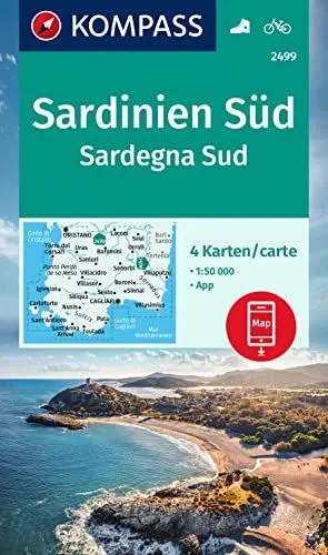 Produktbild: KOMPASS Wanderkarten-Set 2499 Sardinien Süd / Sardegna Sud (4 Karten) 1:50.000: inklusive Karte zur offline Verwendung in der KOMPASS-App. Fahrradfahren.