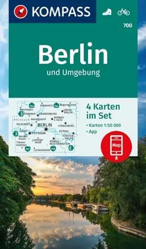 Produktbild: KOMPASS Wanderkarten-Set 700 Berlin und Umgebung (4 Karten) 1:50.000: inklusive Karte zur offline Verwendung in der KOMPASS-App. Fahrradfahren.