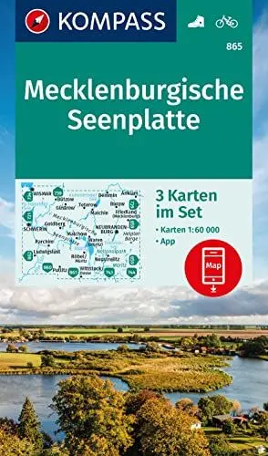 Produktbild: KOMPASS Wanderkarten-Set 865 Mecklenburgische Seenplatte (3 Karten) 1:60.000: inklusive Karte zur offline Verwendung in der KOMPASS-App. Fahrradfahren.