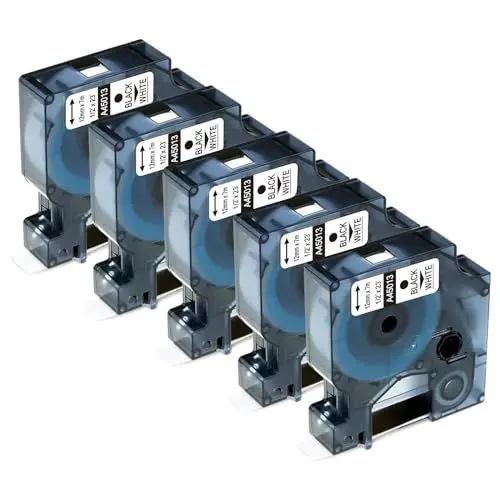 Produktbild: Kompatibel für Dymo D1 45013 45013s S0720530 Schwarz auf Weiß Etikettenband 12mm x 7m für DYMO LabelManager 160 210D 260P 280 360D 420P 450D