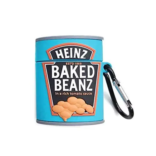 Produktbild: Kompatibel mit AirPods Case 1/2 Baked Bean, Niedliche 3D Cute Cartoon Silikon Hülle Schutzhülle Bean Sauce, Kinder Teenager Jungen Mädchen Frauen für AirPods Case Cover 1&2（Baked Bean Sauce）
