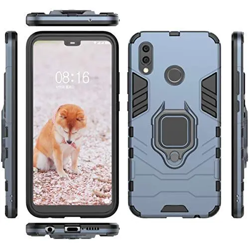 Produktbild: Kompatibel mit Huawei nova 4 Hüllen,Eingebauter Ring-Kickstand,Kompatibel mit Huawei nova 4 4G VCE-AL00 Magnetische 2-in-1-Telefonschale fürs Auto Blue