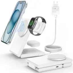 Produktbild: Kompatibel mit Magsafe Ladegerät,3 in 1 Ladestation für Apple Watch und iPhone,Wireless Charger für iPhone 16/15/14/13/12 und Apple Watch 10/9/8/7/6/5/4/3/2/SE und AirPods