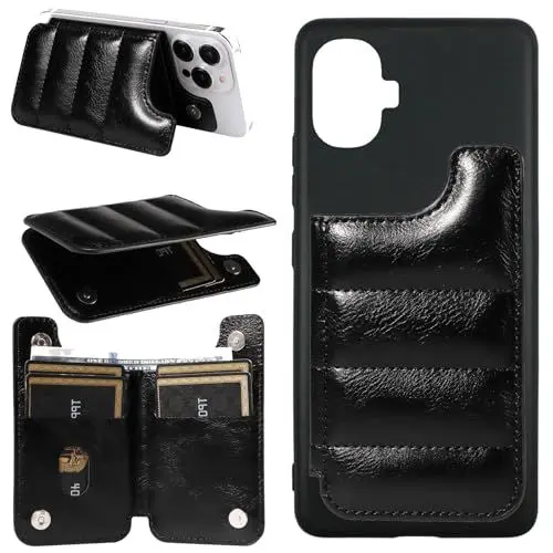 Produktbild: Kompatibel mit Nothing Phone 1 Hülle,2 in 1 (Brieftasche Kartenhalter+TPU Soft Shell) PU Leder Kickstand Magnetverschluss Handyhülle Black