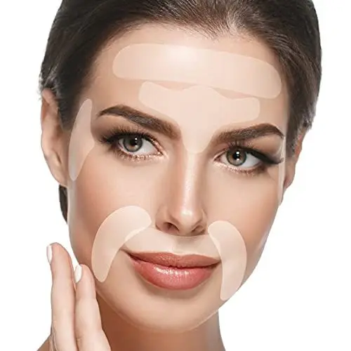 Produktbild: Komplettes Gesichtsglättungspflaster (165 Stück) - Anti-Falten-Gesichtspflaster - Glättende Hautpflegepads für Augen, Mund & Stirn - Antialterung Augenpads zur Behandlung über Nacht - Faltenvorbeugung