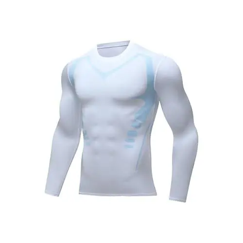 Produktbild: Kompressionsshirt Herren, Funktionsshirt Langarm Fitnessshirt Männer Atmungsaktiv Sportshirt Trainingsshirt Langarmshirt Bauchweg Shirt Schnelltrocknendes Laufshirt für Laufen Sport Turnhalle