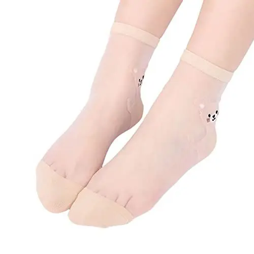 Produktbild: Kompressionsstrumpfhose Klasse 2 Sneaker Damen 40 1 Paar Ballerina-Socken für Damen, solide, süße Stickerei-Socken, Spitze, Splice, Seidenstrümpfe, Socken Kurz Herren 3942 (Beige, One Size)
