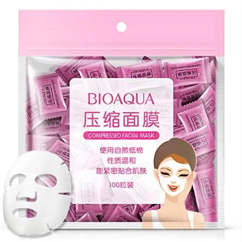 Produktbild: Komprimierte Gesichtsmaske, 100 Stück/Pack Gesichtsmaske, natürliche Hautpflege Maske zum Basteln aus Seide, komprimiert, 100 Stück