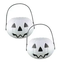 Produktbild: KONG JIMFAN 2 Stück Halloween Kürbiseimer Hexenkessel Halloween Party Deko Halloween Süßigkeiten Eimer Halloween Süßes Oder Saures Eimer Halloween Deko
