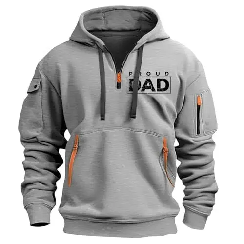 Produktbild: KONG JIMFAN Black Friday Angebote 2024 Pullover Herren Sweatshirt 2024 Winter Thermoshirt Rollkragenpullover Langarmshirts Sweater Komfortabel Hemd Freizeit Oberteile Hoodie Herren(#D Light Gray,XXL)