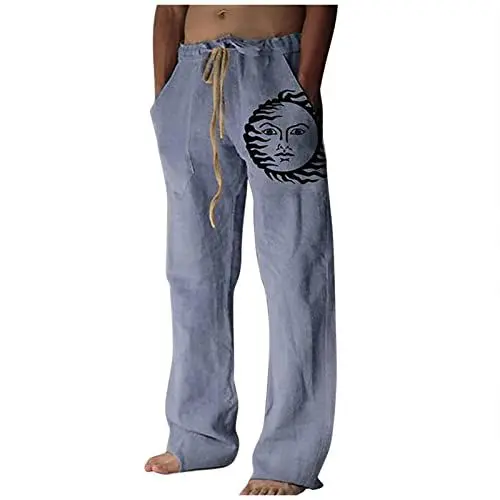 Produktbild: KONG JIMFAN Fitnesskleidung Männer Leinenhose Kurz Herren Wanderhose Herren Stretch Cargohose Groesse 27 Jogging Hosen Herren Kurz Herren Leggings Sexy Strandhose Bikini Hosen Weisse Hosen Herren