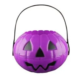 Produktbild: KONG JIMFAN Halloween Kürbiseimer Halloween Deko Süßigkeitenbehälter Halloween Süßigkeiten Eimer Süßigkeiteneimer Halloween Halloween Deko(Lila)
