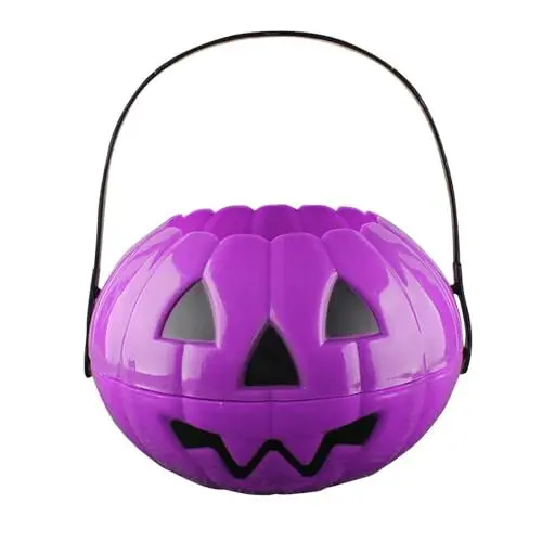 Produktbild: KONG JIMFAN Halloween Kürbiseimer Halloween Deko Süßigkeitenbehälter Halloween Süßigkeiten Eimer Süßigkeiteneimer Halloween Halloween Deko(Lila)