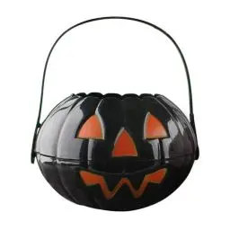 Produktbild: KONG JIMFAN Halloween Kürbiseimer Hexenkessel Halloween Korb Deko Halloween Kürbis Eimer Süßigkeiten-Eimer Halloween Deko(Schwarz)