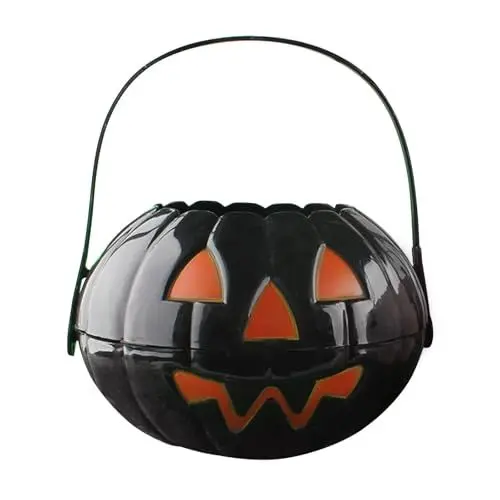 Produktbild: Halloween Kürbis Eimer Lustiger Süßes Oder Saures-Eimer Kürbis Halloween Korb Deko Kürbis Eimer Für Halloween Süßigkeiten-Behälter Halloween Deko(Schwarz)