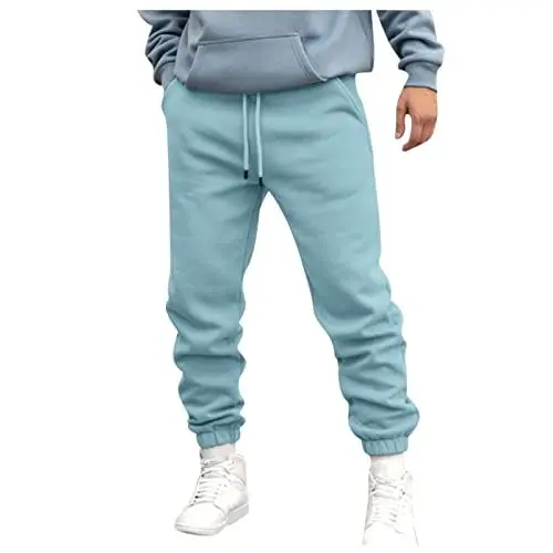Produktbild: KONG JIMFAN Herren Sporthose Outdoor Fitnesshose Übergrößen Chino Hose Herren Warme Jogginghose Weite Hose Herren Tarnhose Herren Loose Fit Hose Herren Hose Herren(Himmelblau,XL)