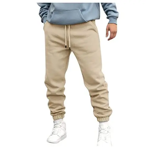 Produktbild: KONG JIMFAN Herren Trainingshose Männer Geschenke Freizeithose Taschen Jogger Trainingshose Herren Sport Leggings Herren Sports Jogginghose Grau Breite Hose Track Pants Herren(Khaki,3XL)
