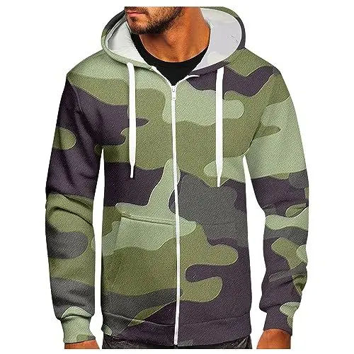 Produktbild: KONG JIMFAN Hoodies Herren Hoodie Oversized Bunny Hoodie Pullover Herren XXL Pullover Shape Body Langarm Polo Pullover Tshirt Herren 3XL Wollwalk Jacke Leinenanzug Herren(Army Green,M)