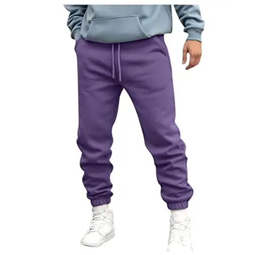 Produktbild: KONG JIMFAN Hosen Herren Lang Relaxing Hose Running Jogginghose Herren Sportkleidung Winter Pants Japanische Hose Y2k Hose Trainingshose Mit Seitlicher Knopfleiste Zum Öffnen(Lila,M)