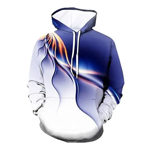 Produktbild: KONG JIMFAN Kapuzenpullover Herren Lange Ärmel Herren Pullover Mit Rundhals Langarm Herren Pullover Hoodie Y2k-Hoodie Für Herren Hooden Subnautica Below Hoodie Longsleeve Herren(Blau,5XL)
