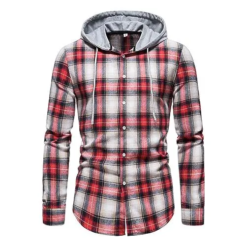Produktbild: KONG JIMFAN Pullover Herren Mit Kapuze Casual Sweater Herren Hooded Unisex T-Shirt Mit Kapuze Herren Pullover Modischer Pullover Durchsichtiger Pullover Herren Pullover(Red,XL)