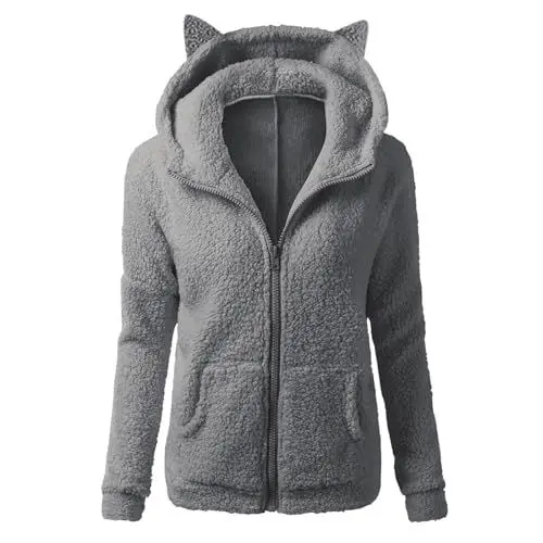 Produktbild: KONG JIMFAN Steppjacke Damen Fahrradjacke Lederjacke Westen Regenjacke Strickjacke Mit Reißverschluss (#3 Dark Gray, L)