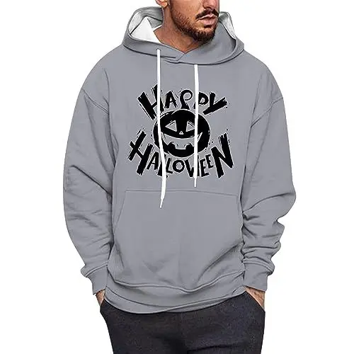 Produktbild: KONG JIMFAN Sweatjackes Herren Passform Herren Pullover Herbst Und Winter Hoodies Herren Unterhemd Herren Langarm Pullover Hoodie Sweatshirt Mode Hoodies, Sweatshirts Pullover Herren(Gray,XL)