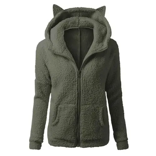 Produktbild: KONG JIMFAN Übergangsjacke Damen Trenchcoat Damen Damen-Jeansjacken Strickpullover Steppjacke Damen Gestreifter Pullover Damen Damen-Mäntel Mantel Strickjacken Für Damen(#3 Dark Green,S)