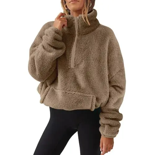 Produktbild: KONG JIMFAN Winterjacke Damen Lederjacke Jacke Winter Bauchfrei Pullover Steppjacke Trachtenweste Übergangsjacke Jeansmantel Regenjacke Damen(Light Brown,XL)