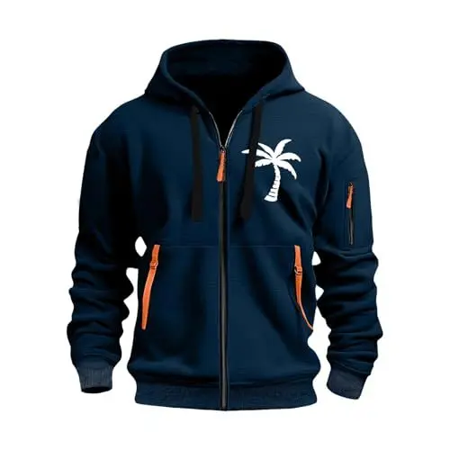 Produktbild: Sweatjacke Herren Pullover Für Herren Arbeitspullover Herren Motorrad Jacke Herren Sommer Herren Sweatjacke Ugly Christmas Sweater Herren Pullover Strickpullover Herren Hoodie Herren(#G Navy,L)
