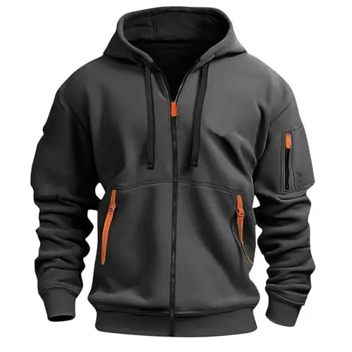 Produktbild: KONG JIMFAN Kapuzenpullover Für Herren Jacke Sommer Hoodie Jacke Herren Sommer Hoody Männer Sweatshirts Für Hoodie Hoodie Herren(#B Dark Gray,XL)