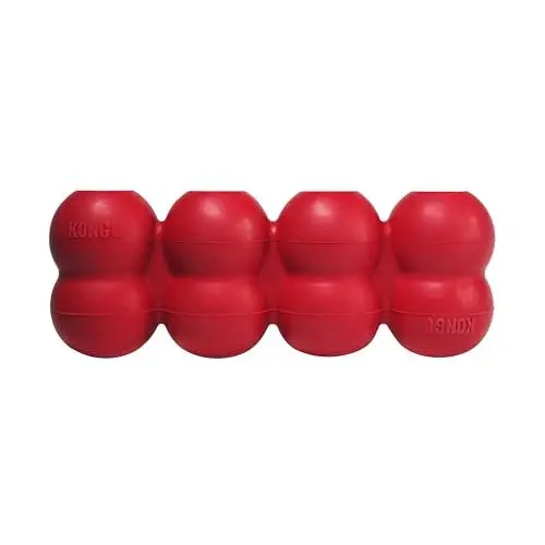 Produktbild: KONG Goodie Ribbon - Befüllbares Hundespielzeug aus Naturkautschuk - Kauspielzeug in Knochenform - Für Mittelgroße Hunde