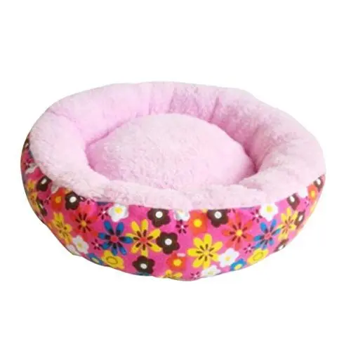 Produktbild: KongEU Rund Flaumiges Warme Hundebett Katzenbett Hundekissen Hundekorb Tierbett Waschbar Haustierbett Tierkissen Hundematte für Hunde Katzen-S:40CM-Rosa