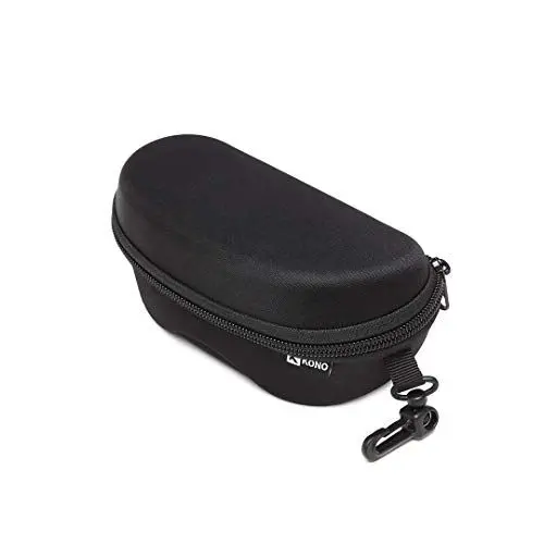 Produktbild: KONO Brillenetui Hardcase mit Filzfutter für Brillen Sonnenbrillen Schwimmen Schwarz Reißverschluss