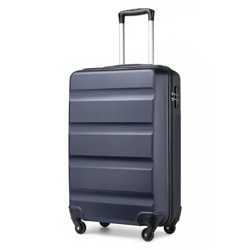 Produktbild: KONO Handgepäck Koffer & Trolley Klein Hartschalenkoffer aus ABS Reisekoffer mit 4 Rollen und TSA Schloss, 55x38x20cm, 35Liter, Blau