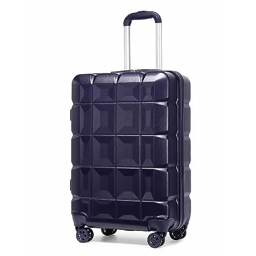 Produktbild: KONO Handgepäck Koffer Trolley Handgepäck 54cm Zwillingsrollen ABS Hartschalenkoffer Reisekoffer mit TSA Schloss 4 Rollen, 54x34x22cm (Koffer Handgepäck, Dunkelblau)