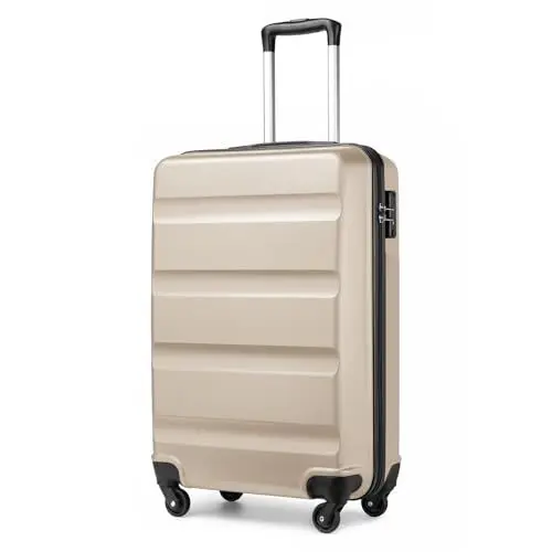 Produktbild: KONO Handgepäck Koffer & Trolley Klein Hartschalenkoffer aus ABS Reisekoffer mit 4 Rollen und TSA Schloss, 55x38x20cm, 35Liter, Gold