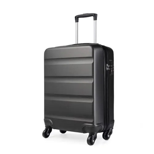 Produktbild: KONO Koffer Trolley Mittelgroß Leicht Hartschalenkoffer aus ABS Reisetasche mit 4 Rollen und TSA Schloss Koffer L 66x45x26cm, 63 Liter, Grau