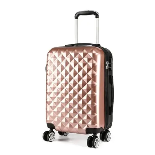 Produktbild: KONO Reisekoffer Handgepäck Koffer 4 Rollen Zwillingsrollen Hartschalenkoffer Handgepäck Trolley Klein 55cm & 31 Liter ABS+PC (Nude-Upgrade)