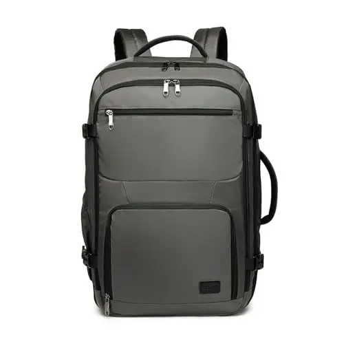 Produktbild: KONO Reiserucksack Handgepäck Flugzeug Groß Rucksack Wasserdicht für Reise Geschäftsreise Weekender (55 x 35 x 20 cm 38L) Cyangrau
