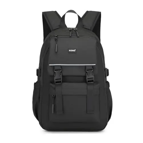 Produktbild: KONO Rucksack Herren, Rucksack Tragbarkeit Reiserucksack Wasserdicht mit Verstellbarer Schnalle und Mehrere Taschen für Reisen Weekender Sport(Schwarz)