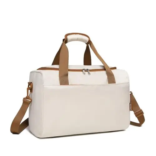 Produktbild: KONO Ryanair Handgepäck 40x20x25 Handgepäck Tasche für Flugzeug Reisetasche Gepäck Weekender Große Maximal Handgepäck für Herren und Damen mit Schultergurt (Beige)