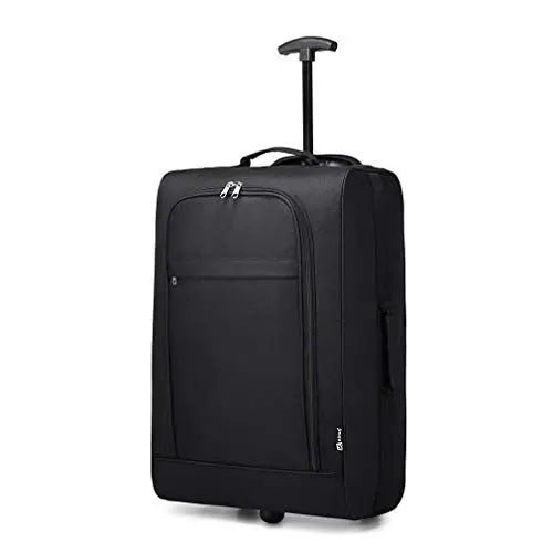 Produktbild: KONO leicht kabinentrolley Handgepäck Koffer Softcase Kleiner Koffer für Flugzeug Handgepäck für Lufthansa Eurowings Ryanair Rollkoffer Trolley Stoffkoffer 53 x 36 x 18 cm(Schwarz)
