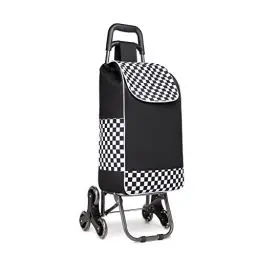Produktbild: Kono Einkaufstrolley Einkaufswagen Stabiler Trolley Einkaufstrolley Klappbar 2 in 1 Abnehmbar Tasche mit 3 Geräuschlos Räder (Schwarz)