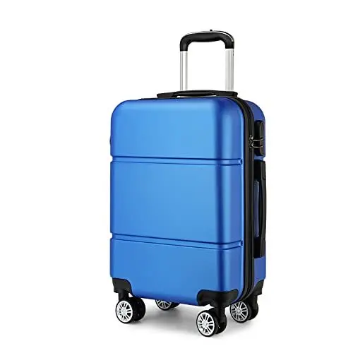 Produktbild: Kono Reisekoffer Handgepäck Koffer mit Rollen Hartschale Trolley 55x38x22cm 33 Liter Leichtgewicht ABS Navy Blau