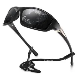 Produktbild: konqkin Polarisiert Sportbrille Herren-Fahrradbrille Damen-Sonnenbrille Herren-Sunglasses Men-Schnelle Brille-Rennrad Brille-For Outdoor Cycling,a-Schwarze-Esche
