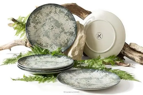 Produktbild: konsimo. Speiseteller für 6 Personen - 6er Set Teller - Spülmaschinen - Mikrowellengeeignet - Tellerset aus Hartporzellan - Fingo Kollektion - Modern und Elegantes Essteller - 27,5 cm