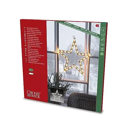 Produktbild: Konstsmide LED Fenstersilhouette, Stern, 35 warm weiße Dioden, 230V, Innen, weißes Kabel - 2164-010