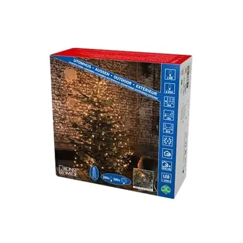 Produktbild: Konstsmide 6321-810 LED Baummantel mit Ring, 8 Stränge à 50 Dioden, mit Glimmereffekt / für Außen (IP44) / 400 bernsteinfarbene Dioden (200 glimmend) / 24V Außentrafo / schwarzes Kabel, kupfer, 400 LEDs
